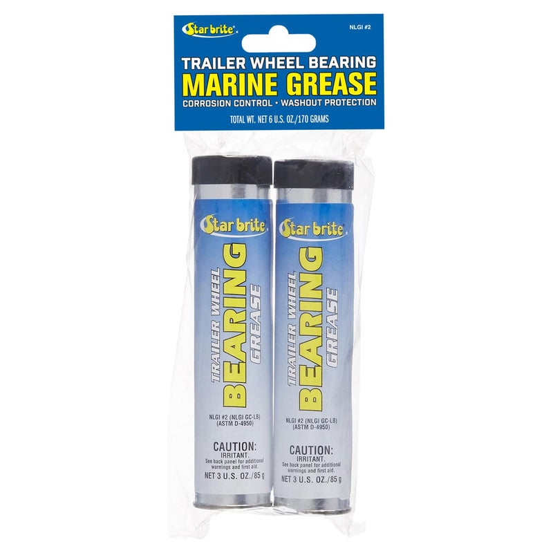 STAR BRITE Marine Grade Wheel Bearing Grease - Ideal for Boat Trailers, Water Pumps, Hinges, Pins, Winches, Anchor Chain Reels - 3 OZ Cartridges 2 Pack (026003) - Image 1