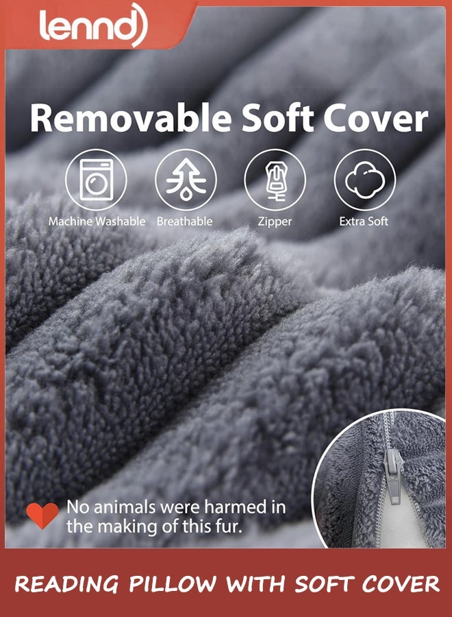 LENND Reading Pillow for Sitting in Bed Adult, XL Back Pillow for Bed Sitting up, Back Support Chair Pillow for Sitting up/Watching TV/Reading/Gaming/Resting/Post Surgery,Dark Grey - Image 4