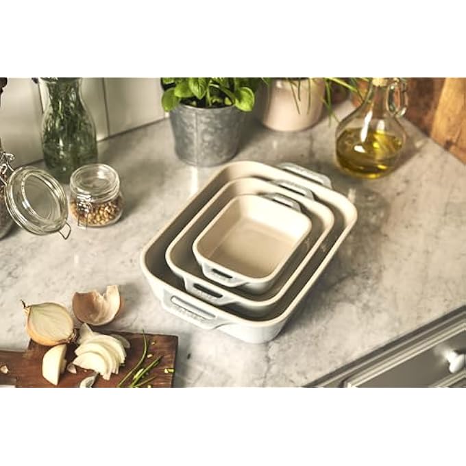 STAUB Ceramic Rectangular Baking Dish Set Of 3 Light Blue Stackable OvenToTable Nonstick Dishwasher Microwave  Freezer Safe - Image 3