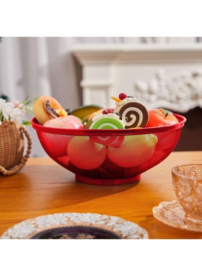 لافيش سلة تخزين فواكه كبيرة جدًا على شكل تفاحة مع غطاء شبكي، 25 سم، لون أحمر، حامل فواكه طازجة، يحمي من الذباب والحشرات غير المرغوب فيها. - Image 5
