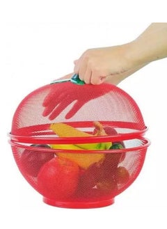 Lavish Apple Shape Net Fruits & Vegetables Basket 10 Inch Red Color  - Image 1