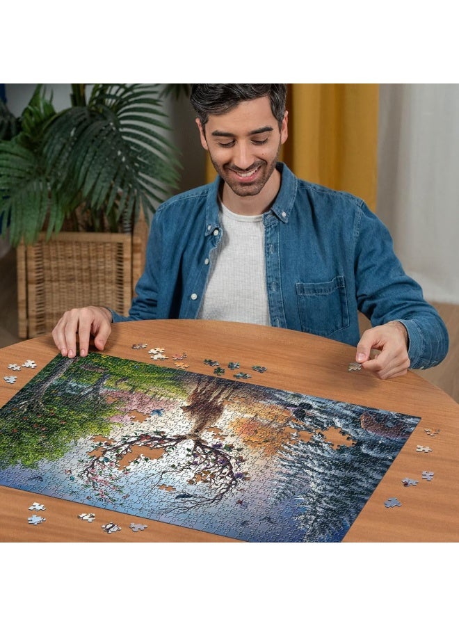 1000 قطعة بازل | لعبة بازل عالية الجودة بأسلوب رسم يدوي لموضوع الغزال السحري والفصول الأربعة، موضوع العطلات - ترفيه عائلي / هدية تذكارية للصداقة - Image 4