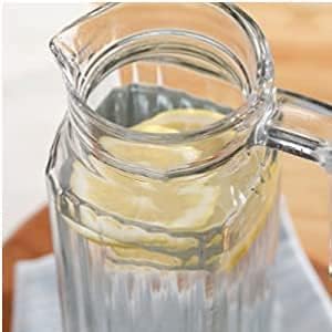 Goronics Goronics Glass Pitcher with Lid -(1.1 l) Glass Water Pitcher - Cold Water Carafe for Ice Tea, Lemonade, Coffee - Elegant and Modern - Practical Spout Pitchers for Drinks  - Image 5