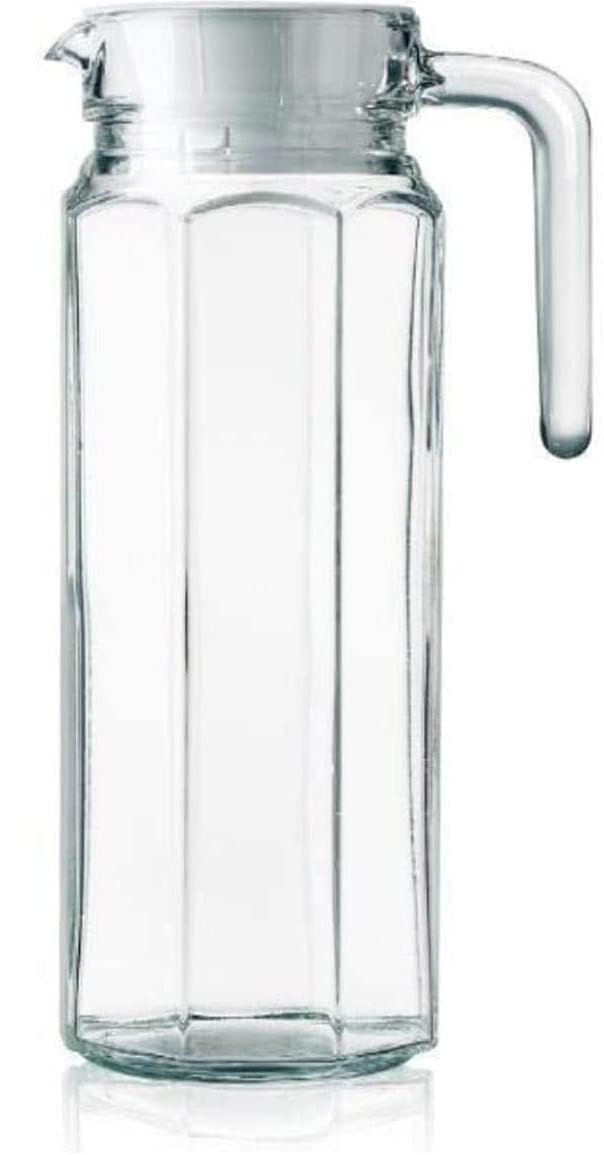 Goronics Goronics Glass Pitcher with Lid -(1.1 l) Glass Water Pitcher - Cold Water Carafe for Ice Tea, Lemonade, Coffee - Elegant and Modern - Practical Spout Pitchers for Drinks  - Image 1