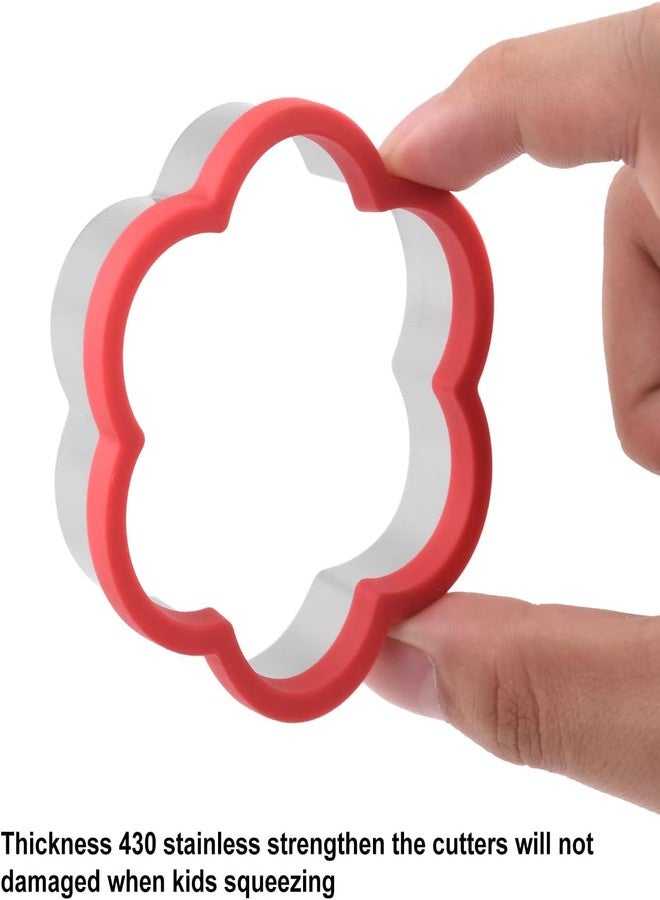 RIANZ Soft Grip Cookie Cutter Set of 4 - Ginger Bread Man, Heart, Star, and Flower Shapes - 3 Inch - Image 3