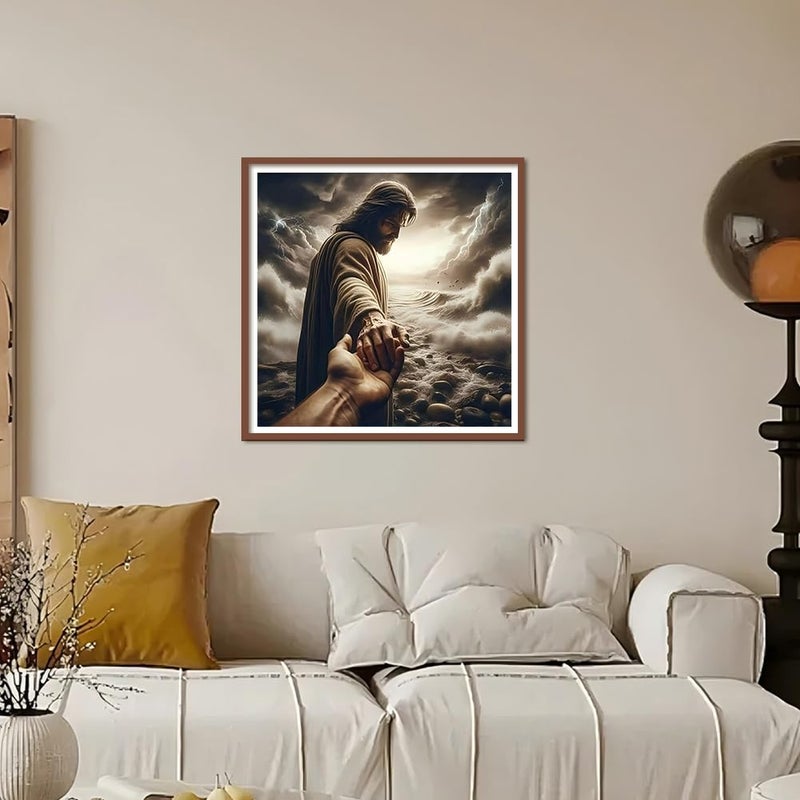 Kulvci Jesus Diamond Painting Kits for Adults, Round Full Drill Diamond Art Kits, 5D DIY Diamonds Crafts for Home Wall Decoration Gifts 12Ã—12inch - Image 2