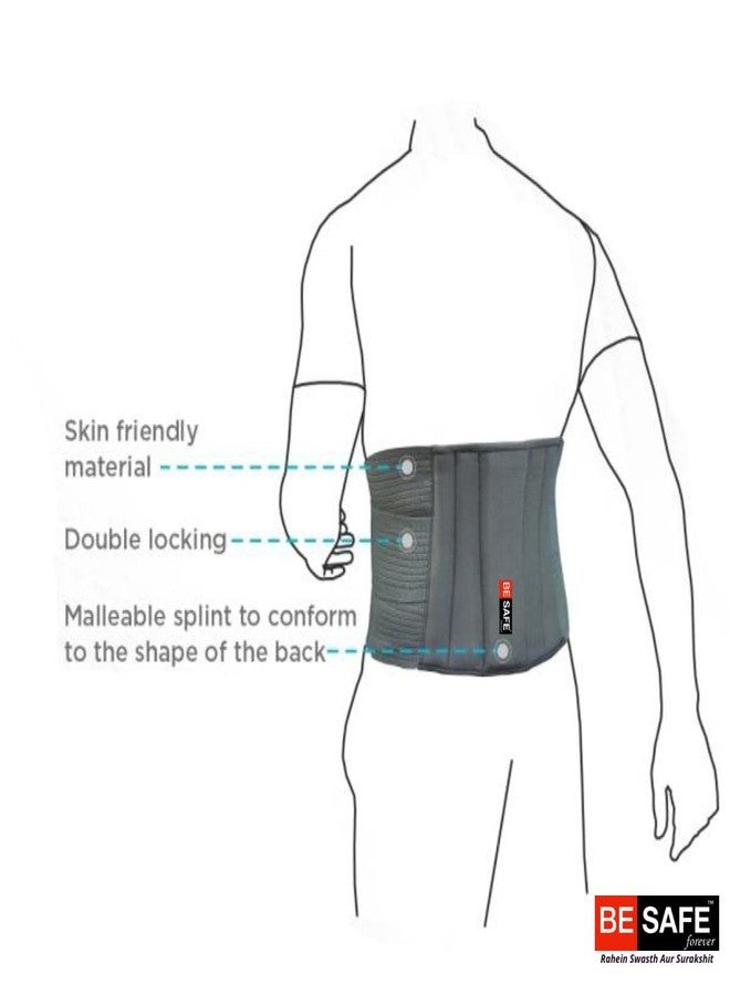 BESAFE Forever Lumbo Sacral Orthopedic LS Support Waist Belt for Lower Back Pain, LSBG03, Grey, L - Image 2