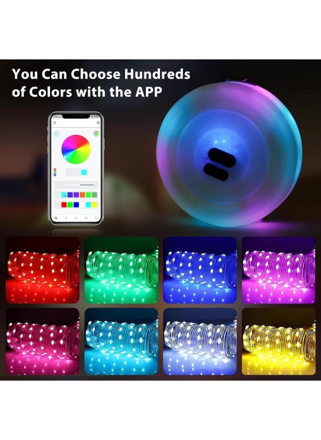 camping light string with colorful lights, durable and waterproof, USB charging, portable camping lighting for backyard and hiking, app control, 7 meters