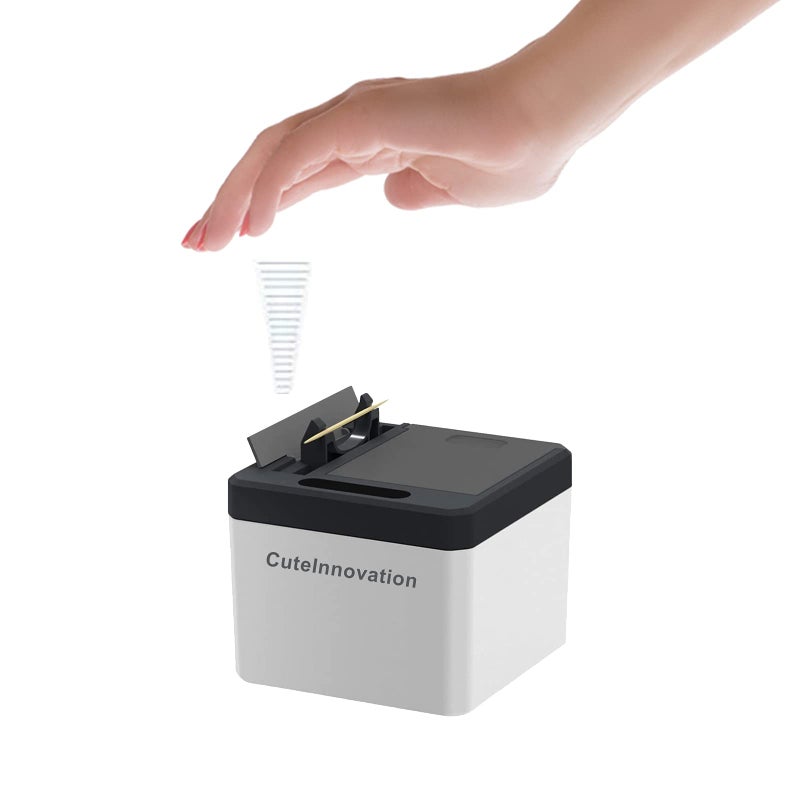 Innovation Automatic Auto Toothpick Dispenser Smart Toothpick Holder Box Infrared Sensor Toothpick Box for Home Restaurant Office White