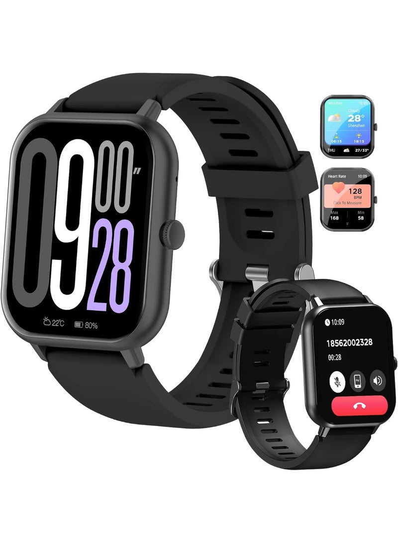 PEJE ZW01 Smartwatch - 1.83" Display, Bluetooth Calls, 15-Day Battery, IP68 Waterproof, 123+ Sports Modes, SpO2/HR/Sleep Monitor, Prayer Alerts , Smart watch Compatible Android iOS (Black) - Image 1