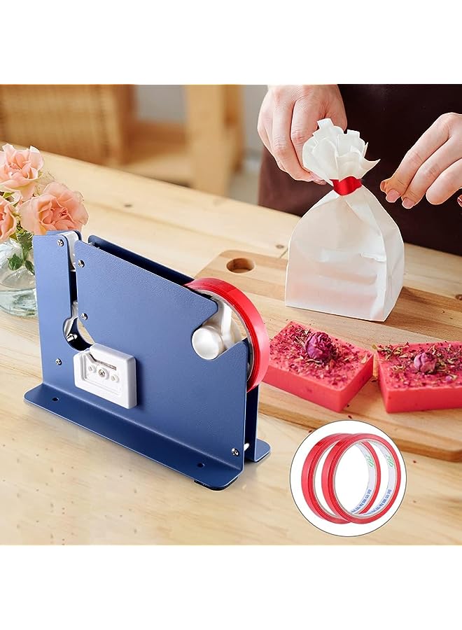 IAF Bag Sealer With Bag Trimmer - Includes 2 Rolls Of Tapes - Poly Bag Sealer Tape Machine, Bag Sealing Tape Dispenser For Fruit, Greens And Ground Meat Packaging - Image 1