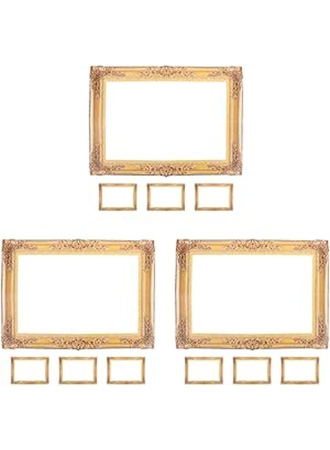 12Pcs DIY Handmade Gold Paper Photo Frames For Wedding Party Decoration Selfie Props - Image 1