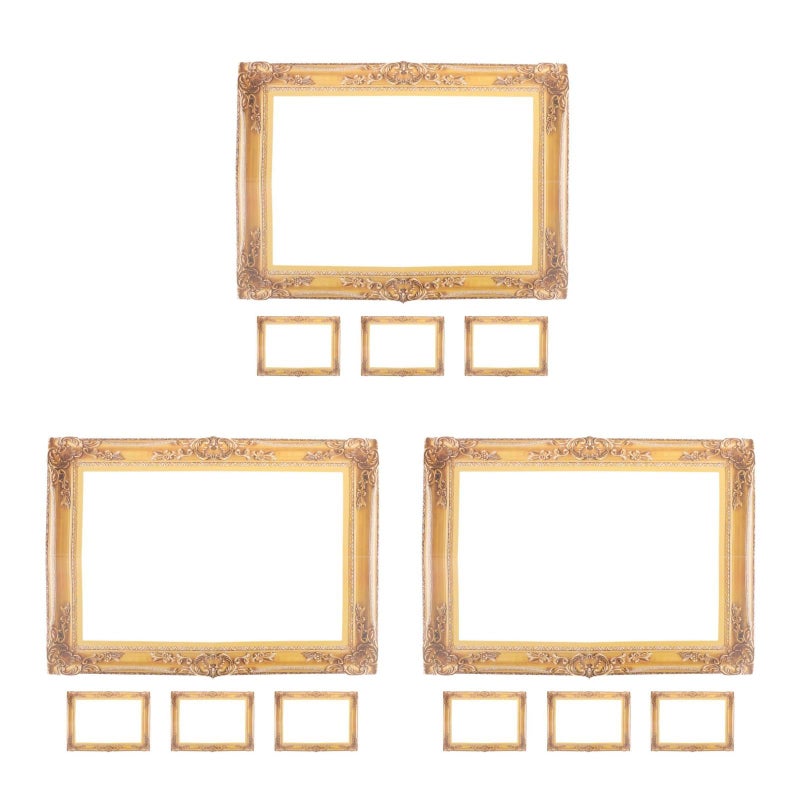 12Pcs DIY Handmade Gold Paper Photo Frames For Wedding Party Decoration Selfie Props - Image 2