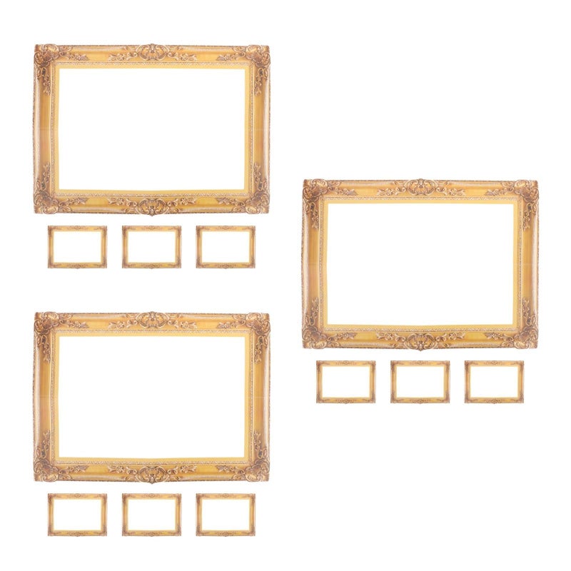12Pcs DIY Handmade Gold Paper Photo Frames For Wedding Party Decoration Selfie Props - Image 5