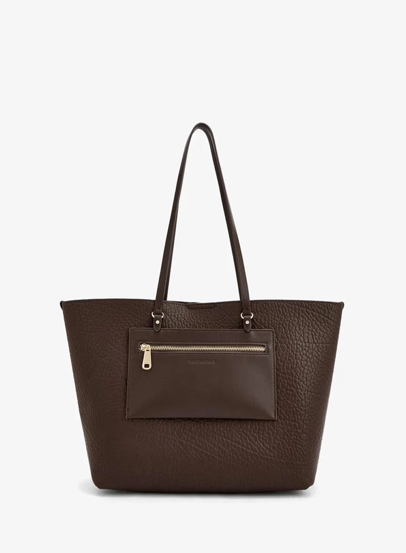 Textured Tote Bag With Pouch