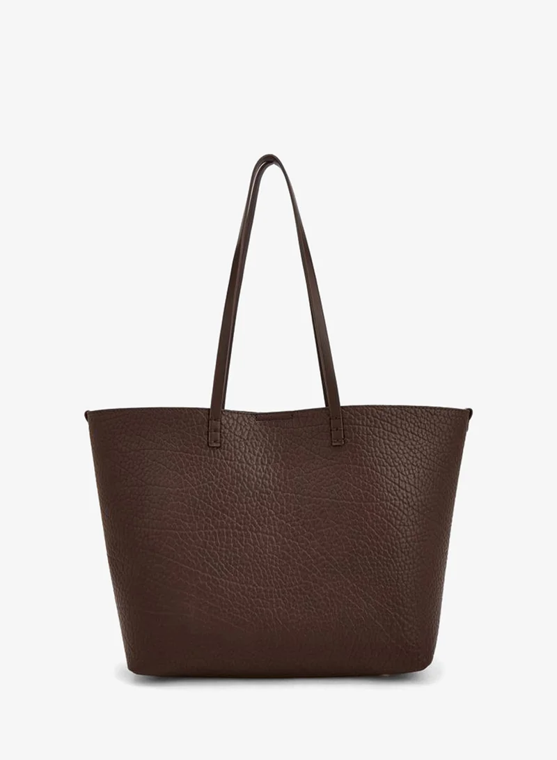 Le Confort BROWN Textured Tote Bag With Pouch for Women | Best Price UAE