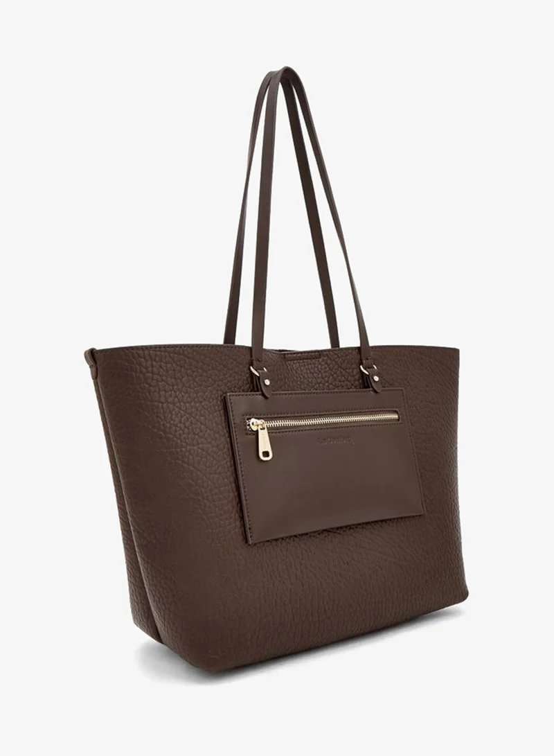Le Confort BROWN Textured Tote Bag With Pouch for Women | Best Price UAE