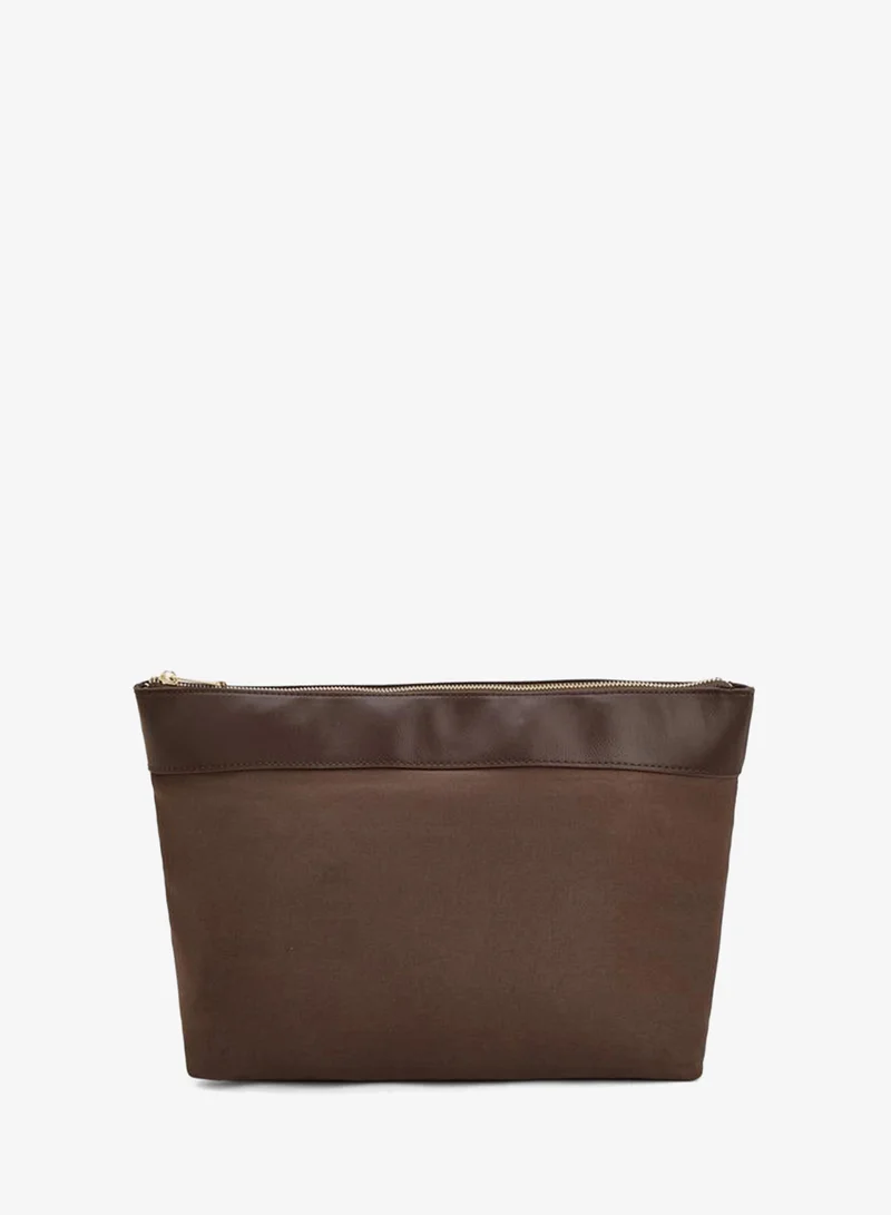 Le Confort BROWN Textured Tote Bag With Pouch for Women | Best Price UAE