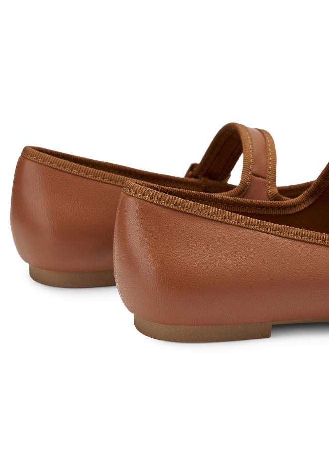Trary Women's Ballet Flats,Square Toe Velvet Mary Jane Shoes Women,Comfortable Dress Shoes for Women Dressy, Pu Brown, 9 - Image 3