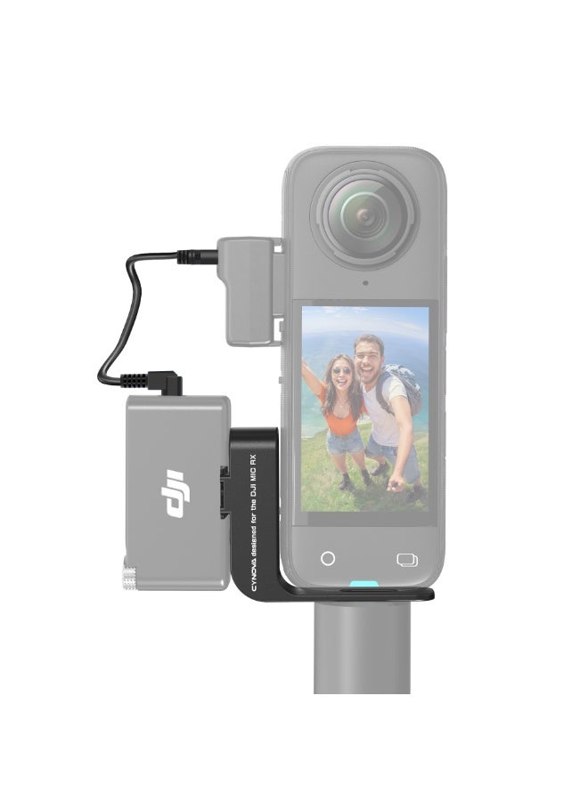 CYNOVA Aluminum Alloy Cold Shoe Mount Adapter for Insta360 X4/X3/X2 and DJI MIC RX Microphone, Durable and Portable Camera Bracket for Easy Installation  - Image 1