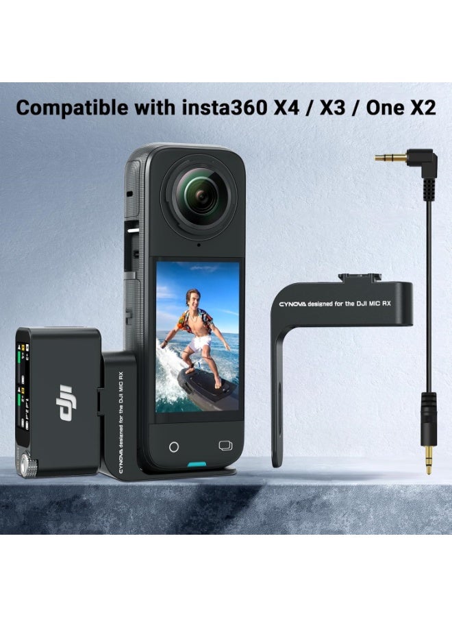 CYNOVA Aluminum Alloy Cold Shoe Mount Adapter for Insta360 X4/X3/X2 and DJI MIC RX Microphone, Durable and Portable Camera Bracket for Easy Installation  - Image 2