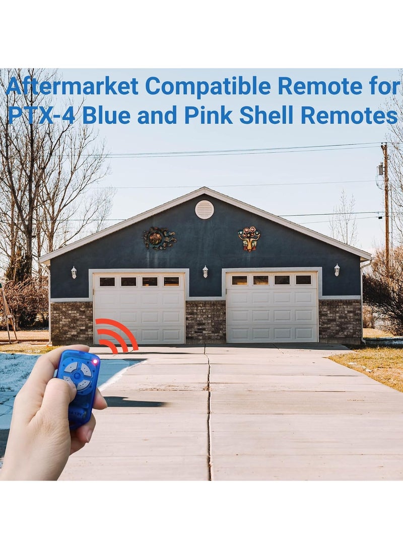 Albarrak Gate/Garage Door Remote Compatible with ATA PTX-4 SecuraCode Garage Remote 433.92MHz Rolling Code 4-Channel Blue Remote Control Comes with Keychain (1 Pack) - Image 5
