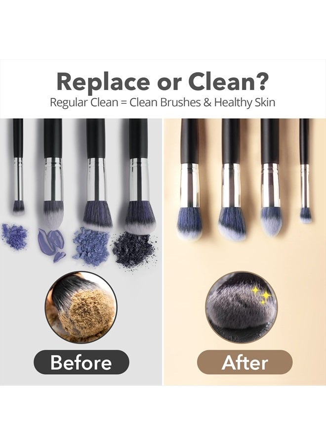 Alyfini Electric Makeup Brush Cleaner Machine - Alyfini Portable Automatic USB Cosmetic Brushes Cleaner for All Size Beauty Makeup Brush Set, Liquid Foundation, Contour, Eyeshadow, Blush Brush (WhiteBlue) - Image 4