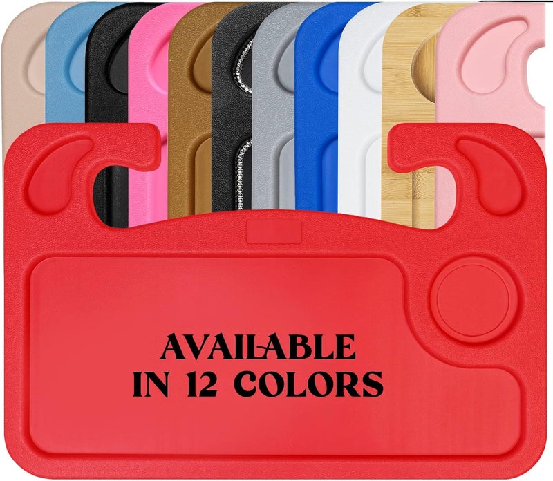 lebogner Steering Wheel Tray, Car Food Trays For Eating, Laptop, Tablet, iPad Or Notebook, Hook On Auto Steering Wheel Desk Table, Fits Most Vehicles Steering Wheels, Travel Car Accessories, Red - Image 1