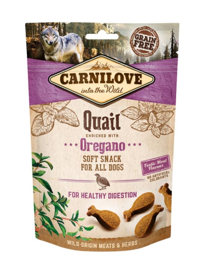 Carnilove Quail with Oregano Soft Snack for Dogs 200g – Grain-Free, Natural Treat for Healthy Digestion