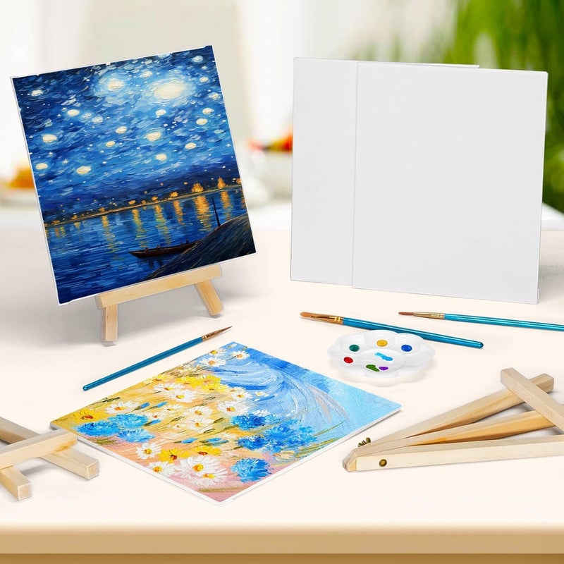 Variety Canvas Art Kit for Artists n Students Which Includes [ Canvas Boards 5pc, Easel Stand pc 3, Canvas pad B/6 1pc, Sketchnotebook A/4 [2] ], Journal Sketchnotebook 1 pc, Pack of 12 - Image 4