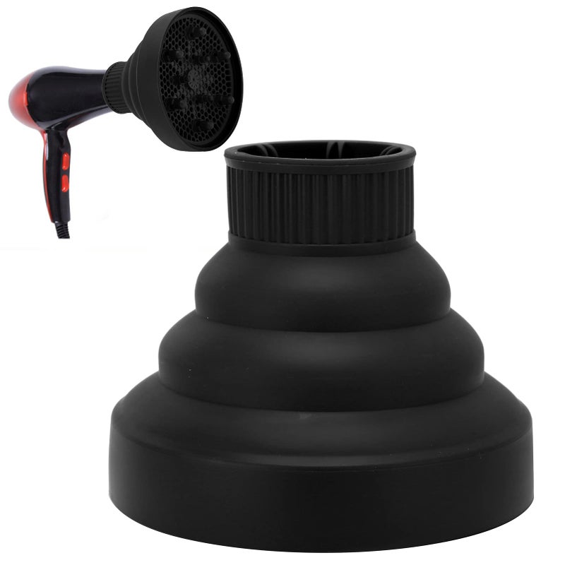 Betued Betued Universal Collapsible Hair Dryer Diffuser  Portable  Foldable  Lightweight  Black - Image 1