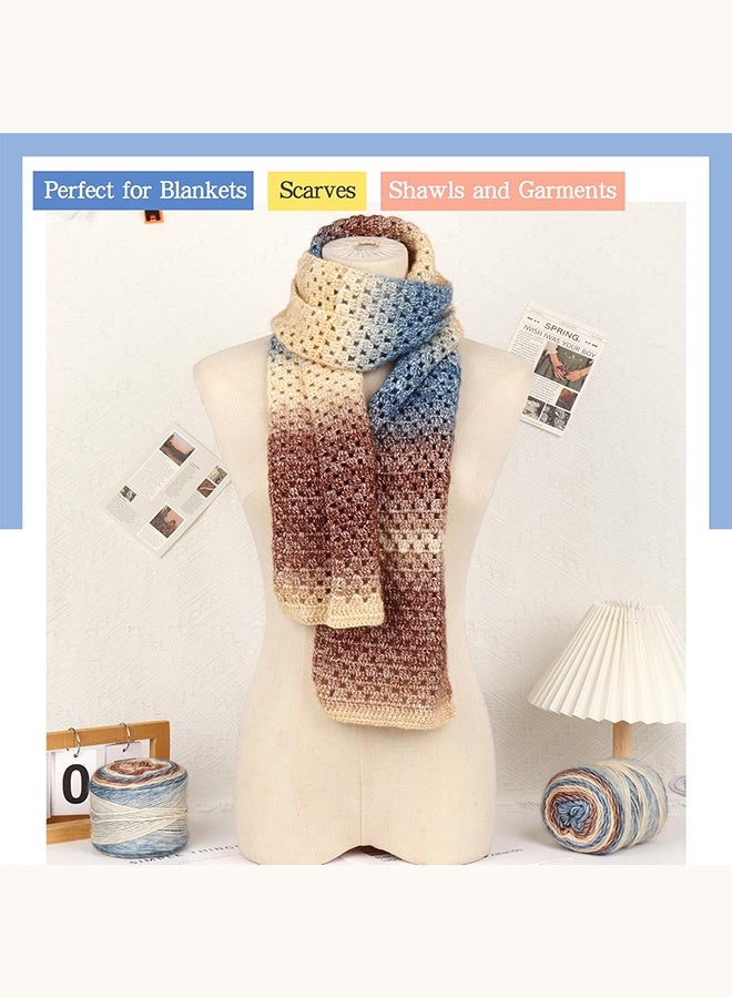 Sweet Life Yarn for Crocheting Knitting-Gradient Yarn Cake -2 Pack of 100g/3.52 oz-60% Cotton 30% Acrylic 10% Wool-Perfect for Scarves, Shawls, Blankets and Garments That Stand Out with Style - Image 2