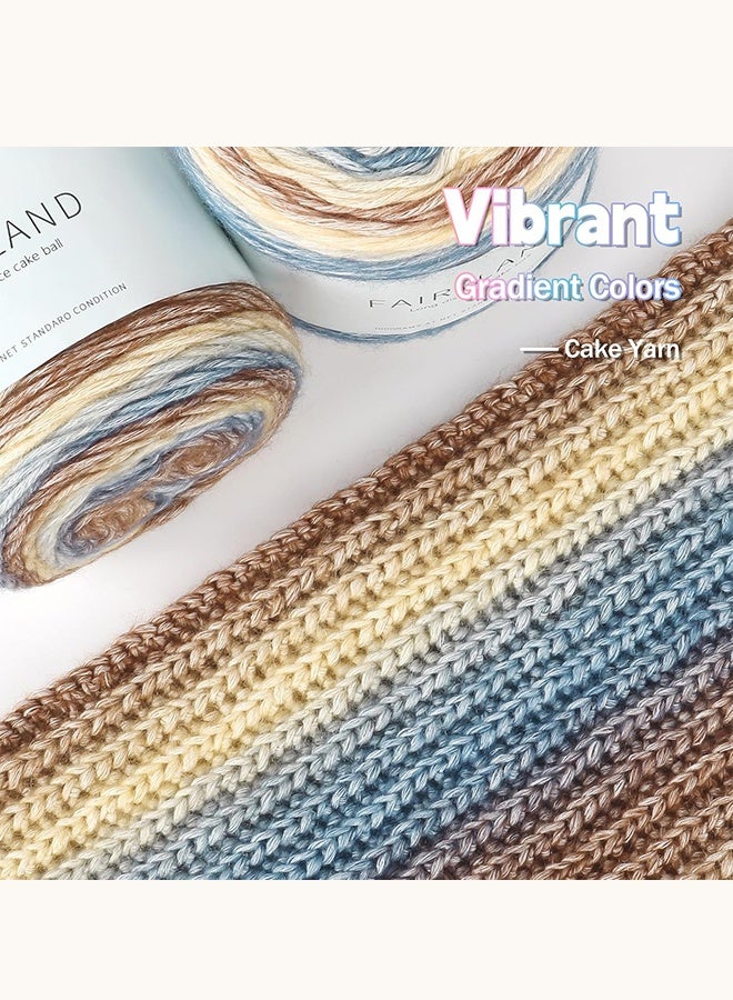 Sweet Life Yarn for Crocheting Knitting-Gradient Yarn Cake -2 Pack of 100g/3.52 oz-60% Cotton 30% Acrylic 10% Wool-Perfect for Scarves, Shawls, Blankets and Garments That Stand Out with Style - Image 5