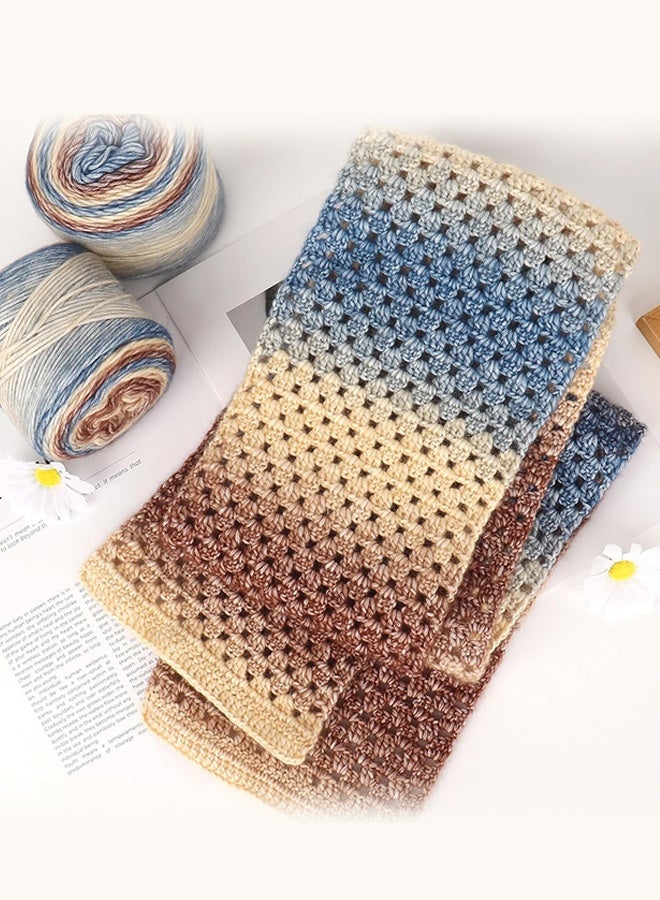 Sweet Life Yarn for Crocheting Knitting-Gradient Yarn Cake -2 Pack of 100g/3.52 oz-60% Cotton 30% Acrylic 10% Wool-Perfect for Scarves, Shawls, Blankets and Garments That Stand Out with Style - Image 4