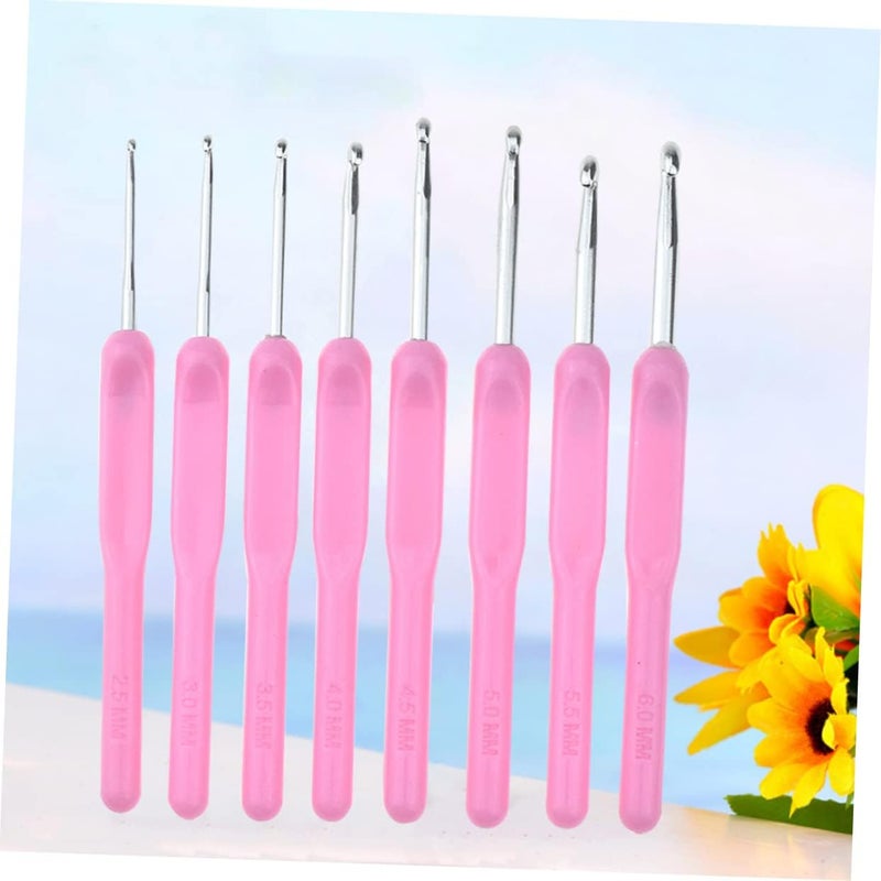 إكسيرت 8 قطع خطافات كروشيه وردية إبر ملتحية أدوات حياكة لمشاريع DIY - Image 5