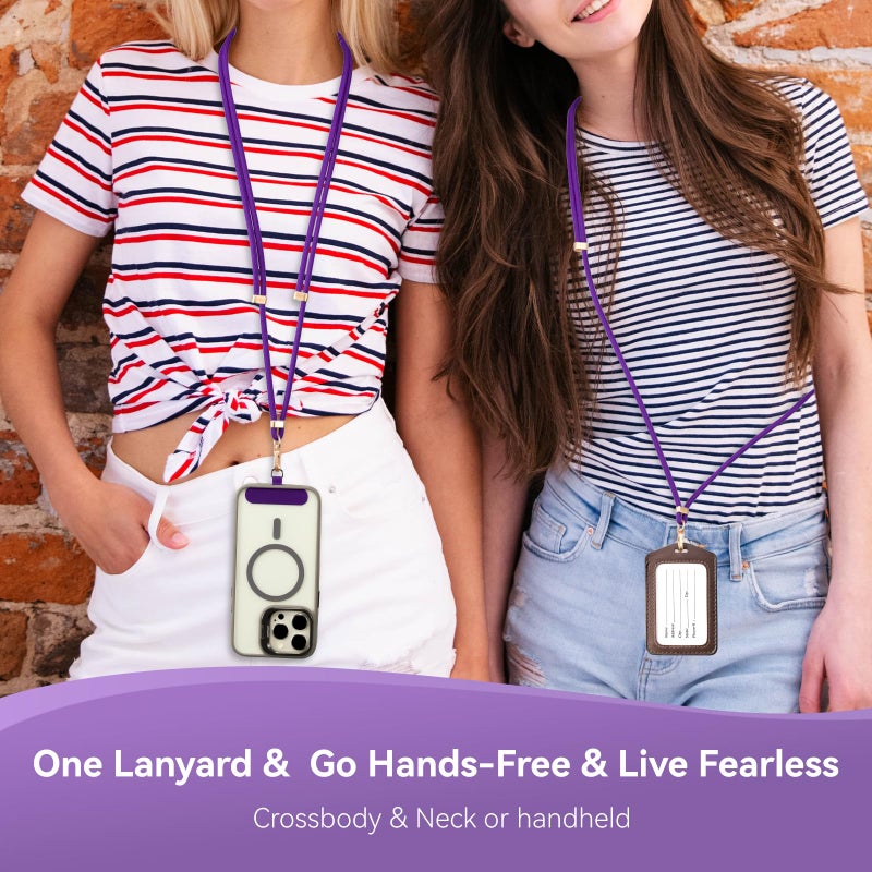 VVAAGG Cell Phone Lanyard for iPhone: Crossbody Phone Strap Adjustable Neck Wrist Strap Anti Theft Long Lanyard Travel Essential for Women Most iPhone - Image 5