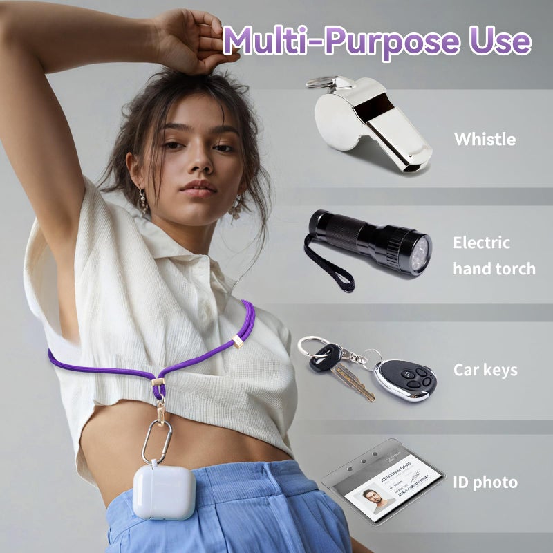 VVAAGG Cell Phone Lanyard for iPhone: Crossbody Phone Strap Adjustable Neck Wrist Strap Anti Theft Long Lanyard Travel Essential for Women Most iPhone - Image 4