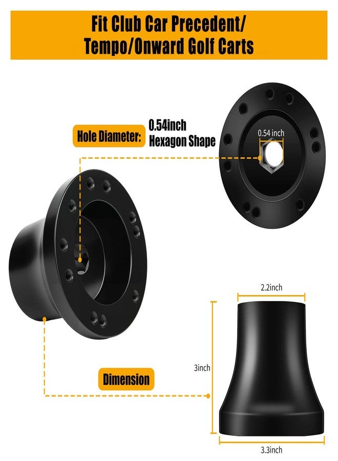 MOSNAI Club Car Steering Wheel Adapter Hub for Club Car Precedent/Tempo/Onward Golf Carts with 5-6 Holes Golf Cart Steering Wheel - Image 2