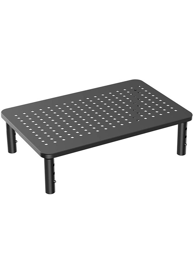 Garlo Adjustable Non-Skid Rubber Premium Laptop PC Monitor Stand with Sturdy Stable Metal Construction Riser Height (Black)  - Image 1