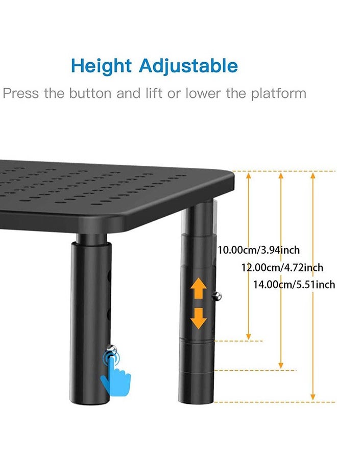 Garlo Adjustable Non-Skid Rubber Premium Laptop PC Monitor Stand with Sturdy Stable Metal Construction Riser Height (Black)  - Image 2
