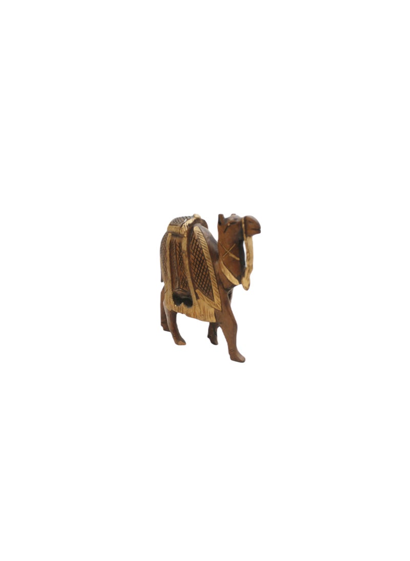 Antique Museum Wooden Handcrafted Camel Figurine Desert Elegance In Miniature  - Image 2