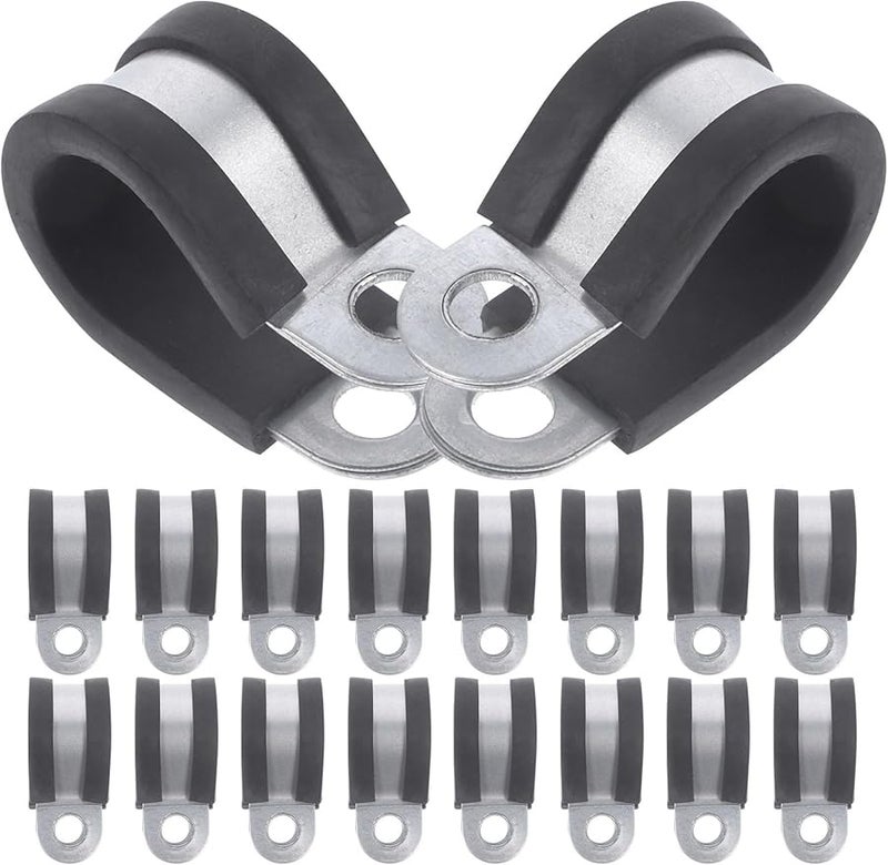 20 Pack Galvanized Steel U Bolt Clamps 10mm 20mm for Electrical Wiring and Plumbing - Image 1