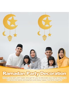 VUCATIN 2PCS Ramadan Decorations Ramadan Hanging Ornaments Mubaraks Wall Decor for Home Ramadan Party Decoration Eid Hanging Decorations for Hanging on Walls Windows Trees  - Image 4