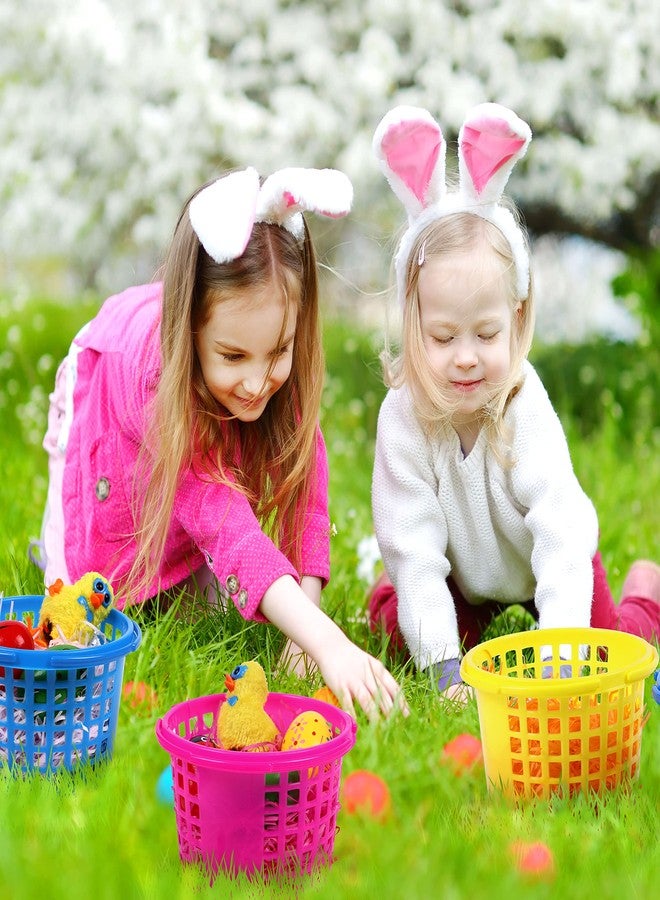 80UncleKimby 18PCS Easter Baskets Small for Kids Bulk with Handles Plus 70g Easter Grass Stuffers Fillers Egg Hunt Game Gifts Party Favors 6.5" x 6.7" - Image 2