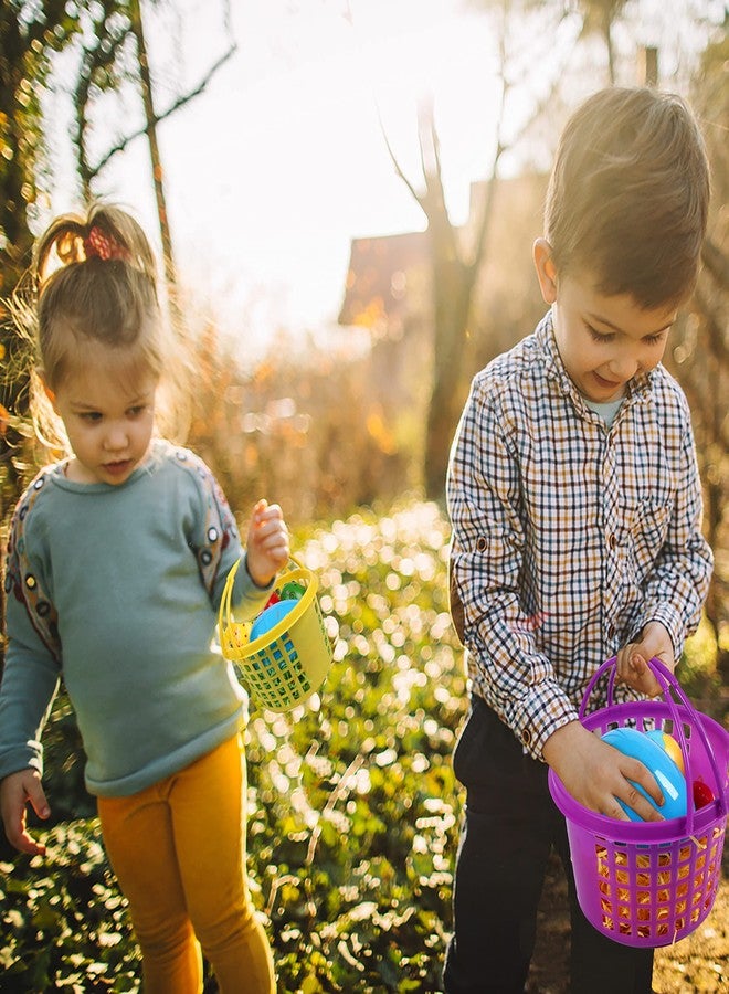 80UncleKimby 18PCS Easter Baskets Small for Kids Bulk with Handles Plus 70g Easter Grass Stuffers Fillers Egg Hunt Game Gifts Party Favors 6.5" x 6.7" - Image 5