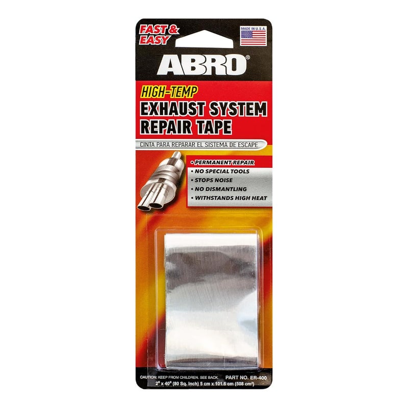 Abro Exhaust Tape: Muffler Repair Kit, High Temp Aluminum Bonding Agent Exhaust Leak Tape, Fast, Economical, Permanent Solution to Stop Noise and Seal Out Dangerous Fumes, No Special Tools Required - Image 1