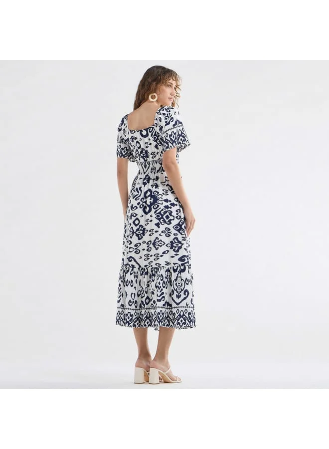 Splash FAV Printed Cutout Midi Dress