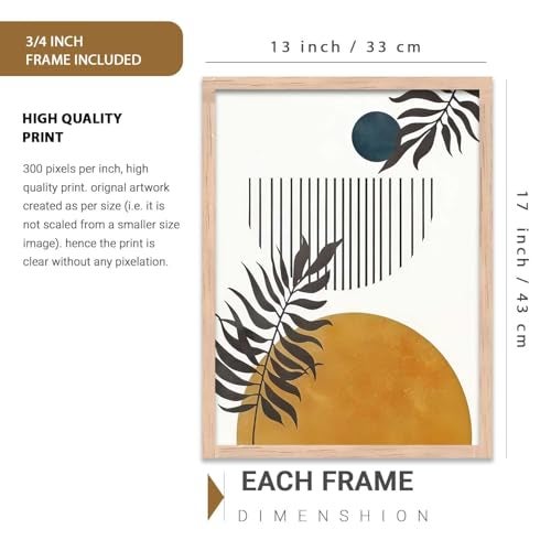 kotart Painting Boho Wall Art Home Decoration Paintings With Frame For Living Room Bed Room Hotel Wall Decor Digital Reprint Set of 3 (13X17 inch) - Image 2