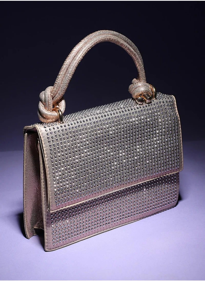 Haute Sauce Studded Rope Handbag - Beige