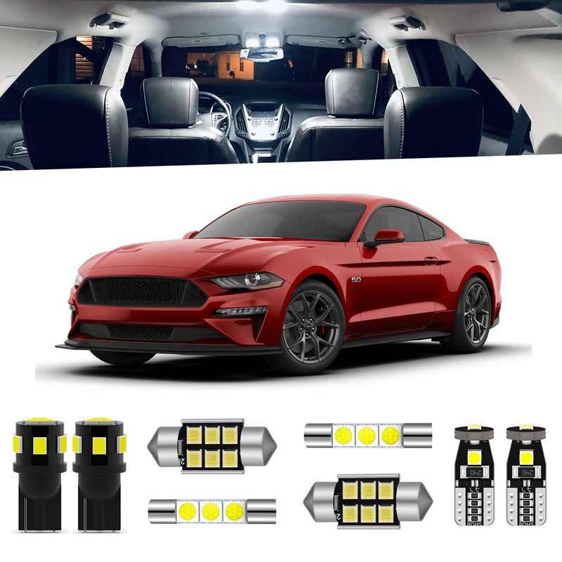 ENDPAGE 8Pieces Super Bright Interior LED Light Kit Compatible with Ford Mustang 2015 2016 2017 2018 2019 2020 White 6000K Interior LED Lighting Package Install Tool